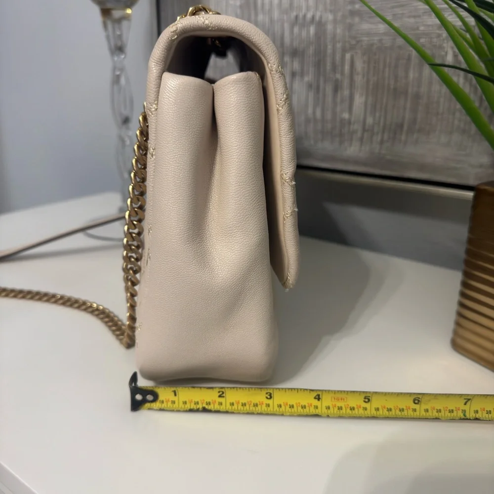 Tory Burch Willa Quoted Leather Crossbody Shoulder Bag – Cream - Picture 5 of 13